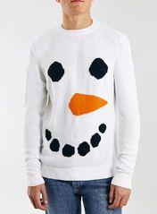 Off White Snow Man Face Crew Neck Jumper